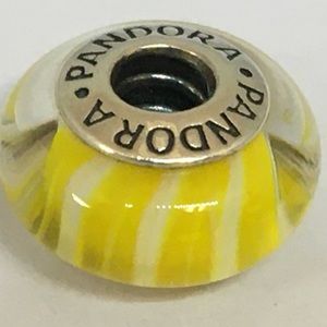 Group 2: Pandora Charm Yellow Murano Retired #Unknown $16.00 Each Good Condition